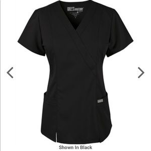 Grey's Anatomy Scrubs Mock Wrap Back Top